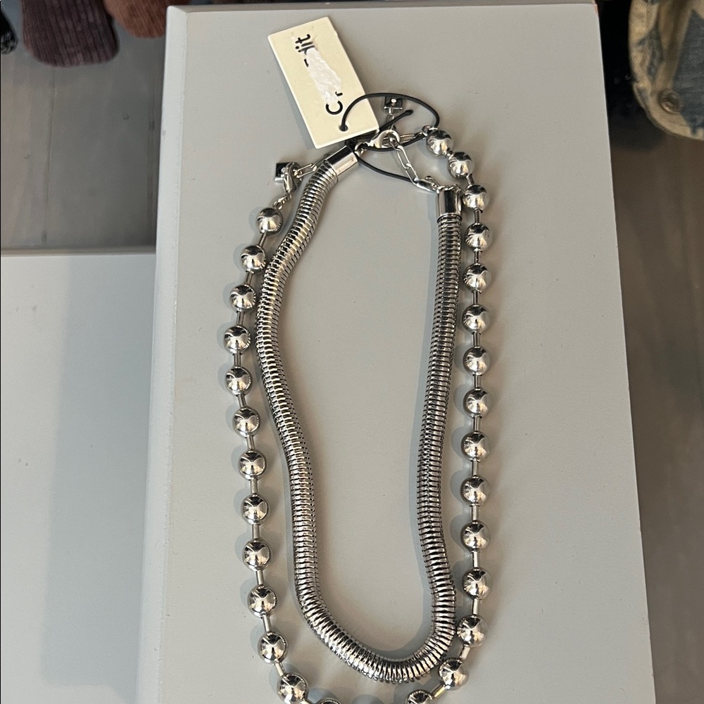 Elegant Silver Beaded Necklace